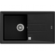 Fregadero sobre encimera TEKA TEGRANITE STONE 50 B-TG 1C 1E V.AUTO NEGRO. 115330022, Una cubeta, con escurridor, Negro, acabado sintético